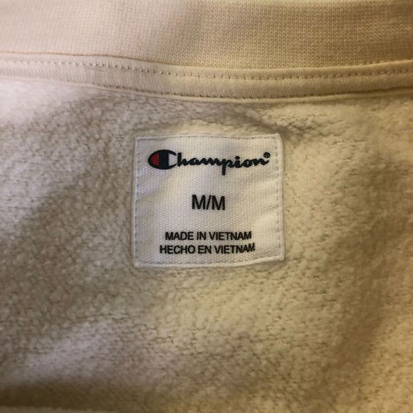 Champion Soft Suede Fleece Crewneck Sweatshirt Sweater Natural Women's Medium - Picture 6 of 9